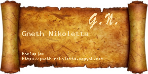Gneth Nikoletta névjegykártya